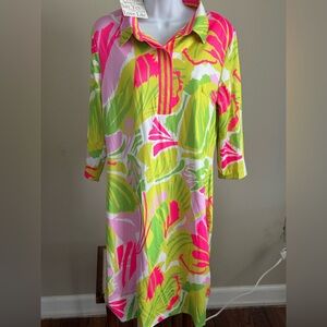 GRETCHEN SCOTT Everywhere Dress - Pink Green Tropical Print - Brand New
Women L